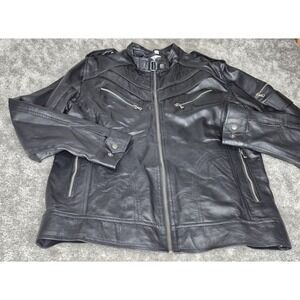 Decimal Black Soft Leather Motorcycle Jacket Lightweight Men's Size XL